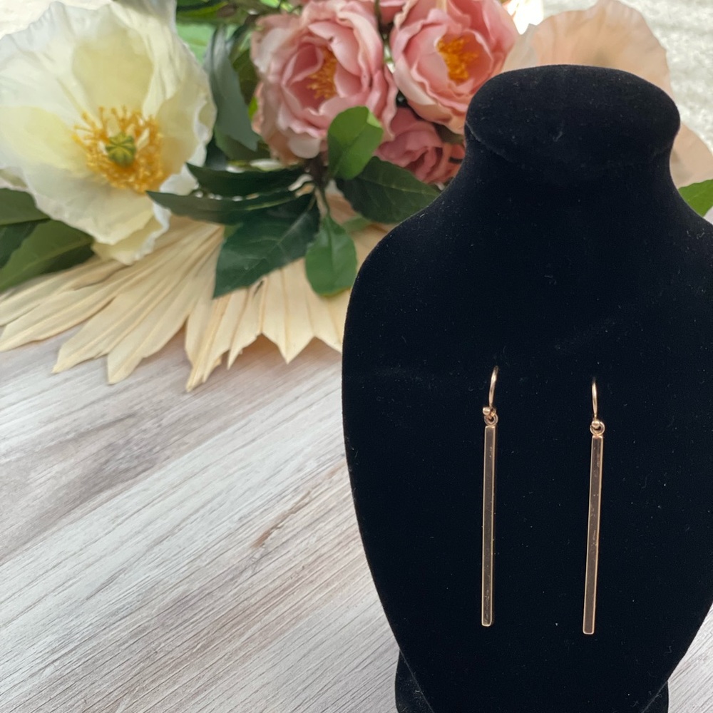Lauren Conrad Gold Linear Drop Earrings